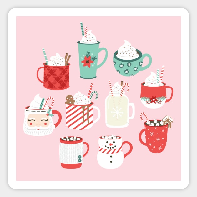 Christmas Cocoa Pink Sticker by allisonromerodesign